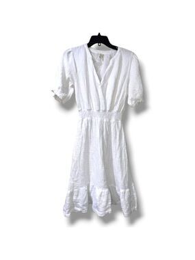 Joie Peasant V Neckline Cotton White Women's Dress